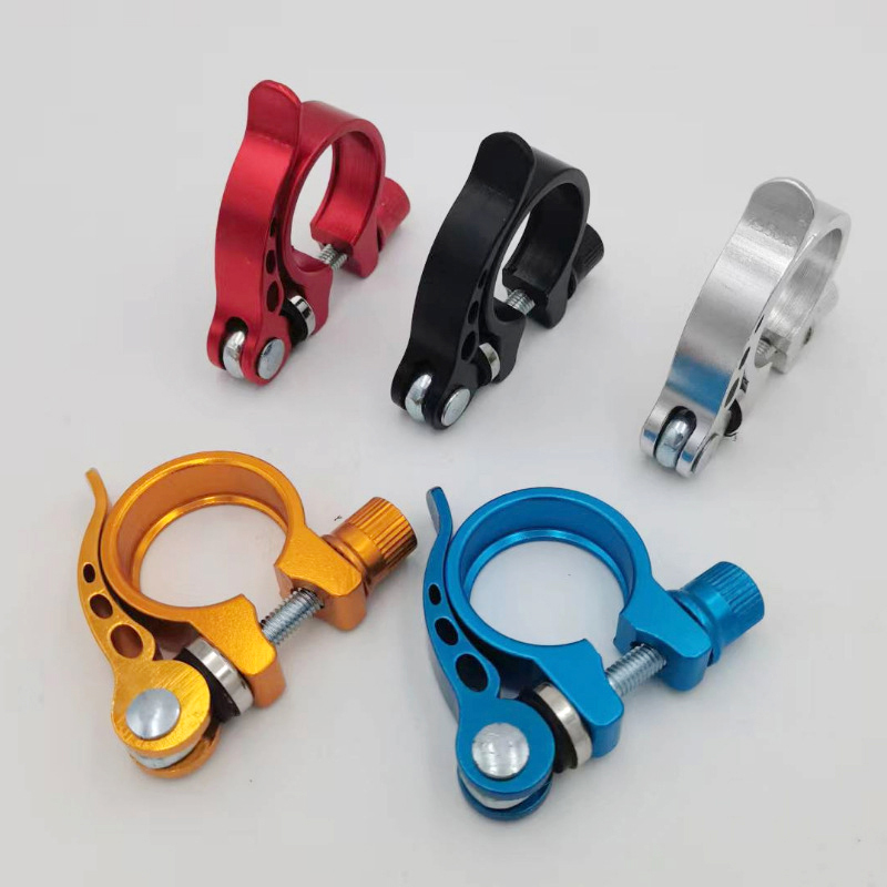 Commuting By Bike - 自転車シートポストクランプ 31.8/34.9mm クイックリリース アルミ合金 自転車シートポスト サドルロック