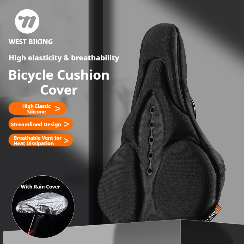 Commuting By Bike - WEST BIKING 自転車サドルカバー ソフトシリコンスポンジバイクシートクッション 通気性のあるバイクサドルクッションカバー MTB