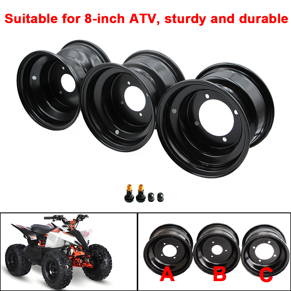 Dynamo Hub Front - 8インチ前後ハブリム、3穴と4穴対応、110cc、125cc、150cc、200cc、250cc ATV、カート、UTV、ダートバイク、クワッド、ダートバイクタイヤに適合