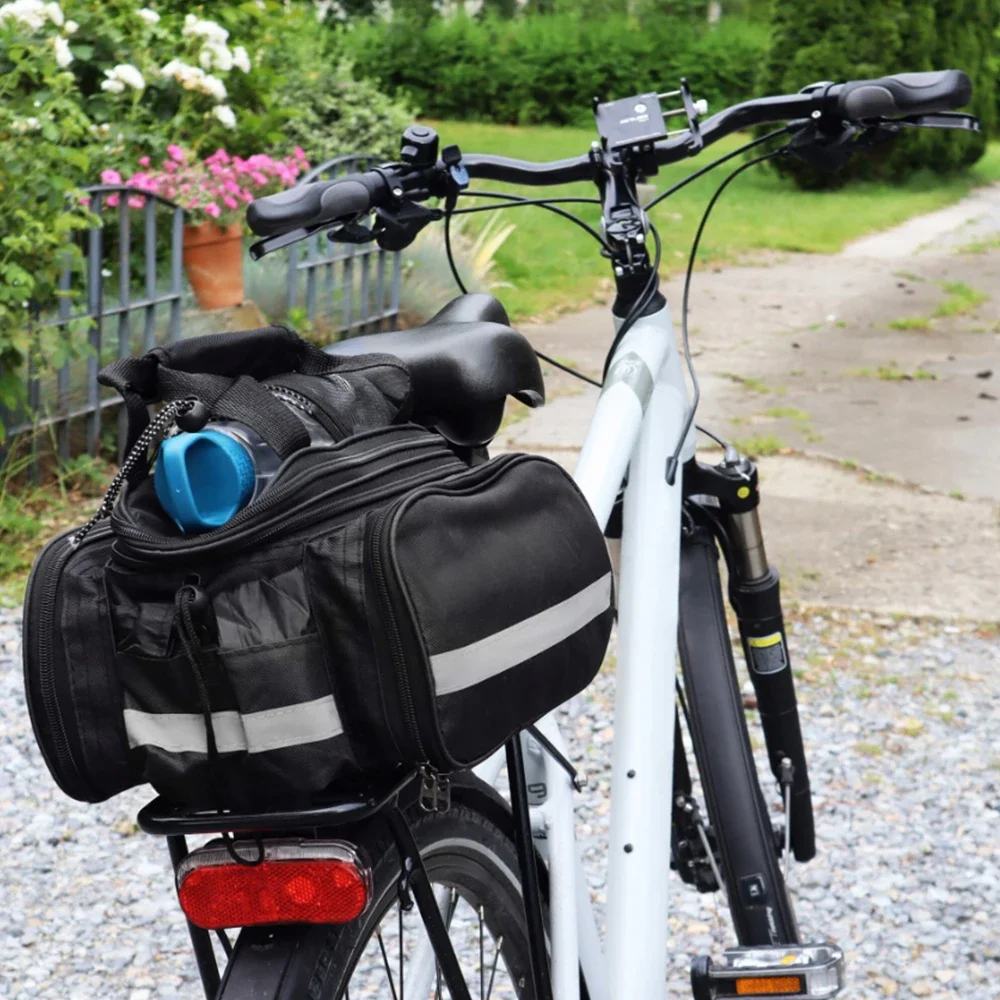 Cycling Commute Rain - 自転車トランクバッグ 27L 自転車ラックリアバッグ レインカバー付き バイクサドルバッグ 食料品の買い物、通勤、アウトドアサイクリング旅行に最適