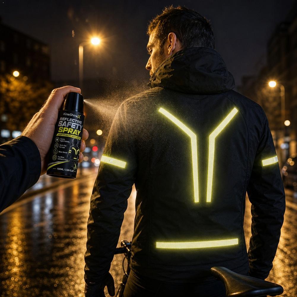 Cycling Commute Gear - 夜間反射安全スプレー高視認性コーティング塗料、サイクリング、ランニング、バックパック、ヘルメット、衣類、夜間通勤用ギア