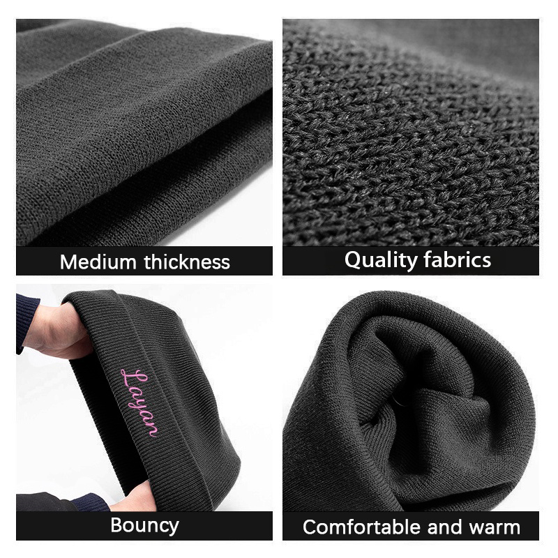 刺繍カスタマイズ、無地、丁寧に作られた厚手のニット帽、学校、 - Cycling Commute Gear のレビューと価格