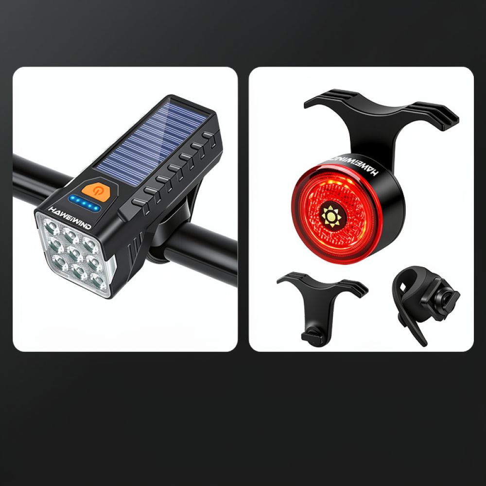 ソーラー充電式自転車用ヘッドライト。USB充電可能。前照灯、 - Cycling Commute Gear のレビューと価格