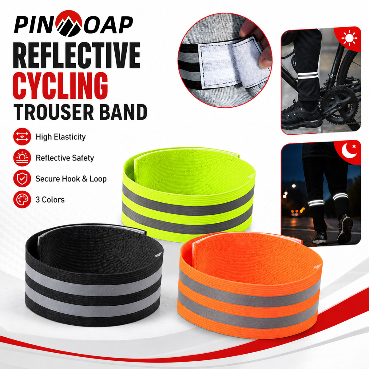 PINMOAP 1/2個 自転車用パンツレッグストラップ 反 - Cycling Commute Gear のレビューと価格